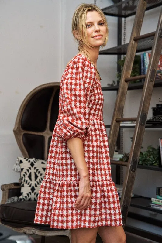 Puff Sleeve Mini Dress