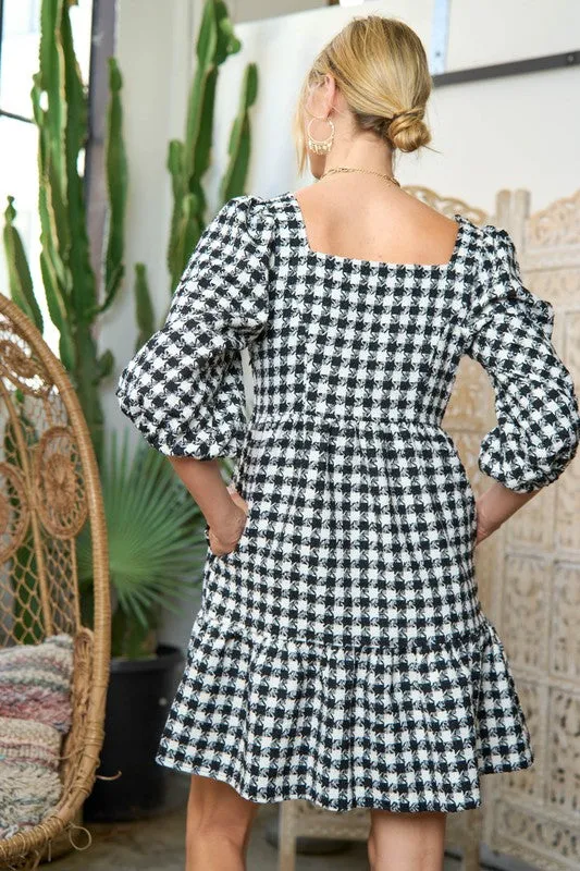 Puff Sleeve Mini Dress