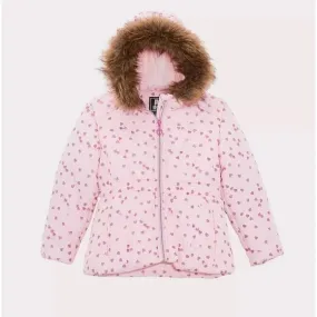 Rothschild Foil Print Puffer Pocket Jacket  Color Pink Hearts Size 3T