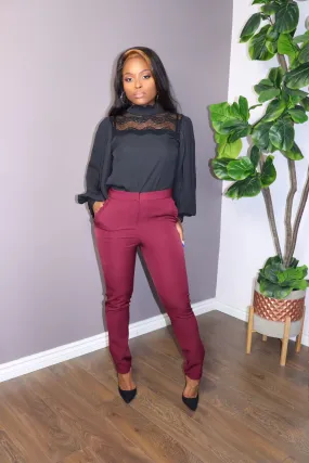 RUFFLED POCKETS Skinny Pants