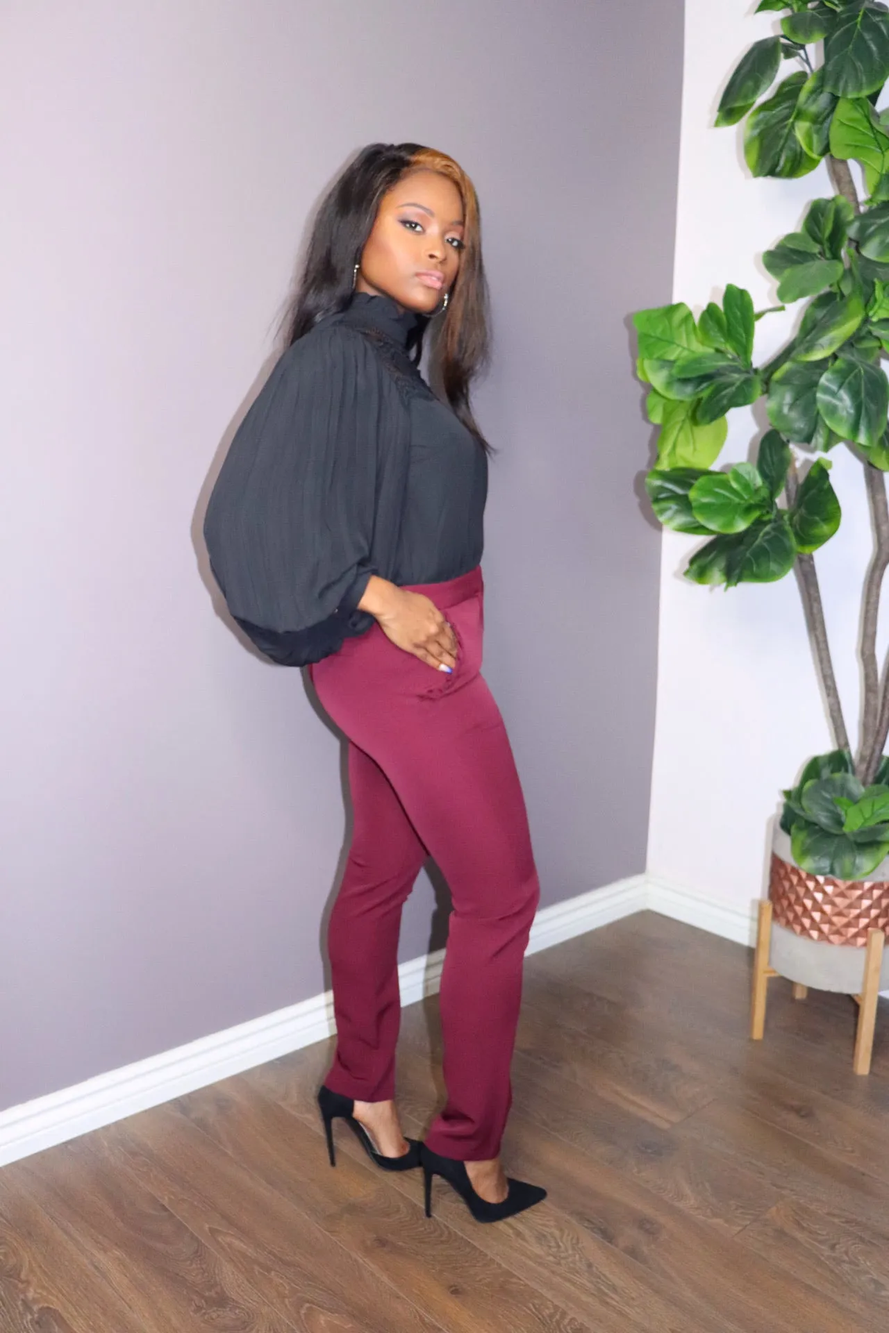 RUFFLED POCKETS Skinny Pants