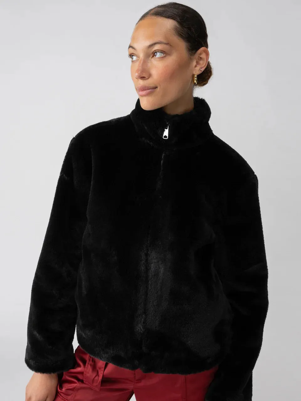 Sanctuary - Lux Fur Coat in Black