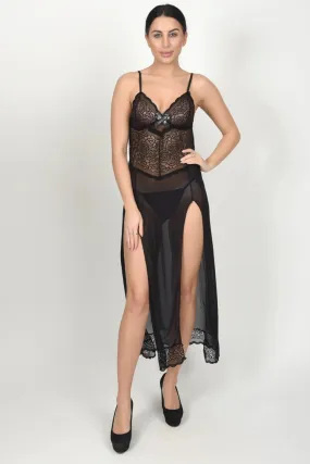 Seductive Sheer Lace Maxi Lingerie