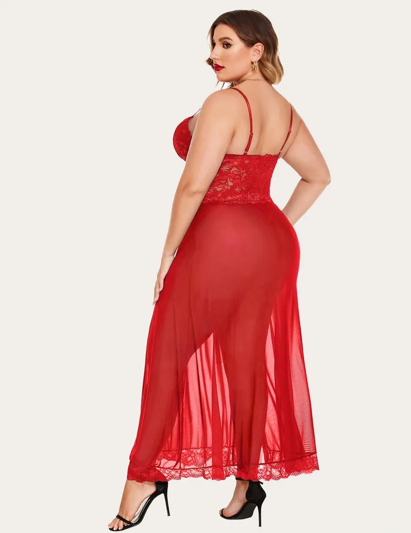 Seductive Sheer Lace Maxi Lingerie