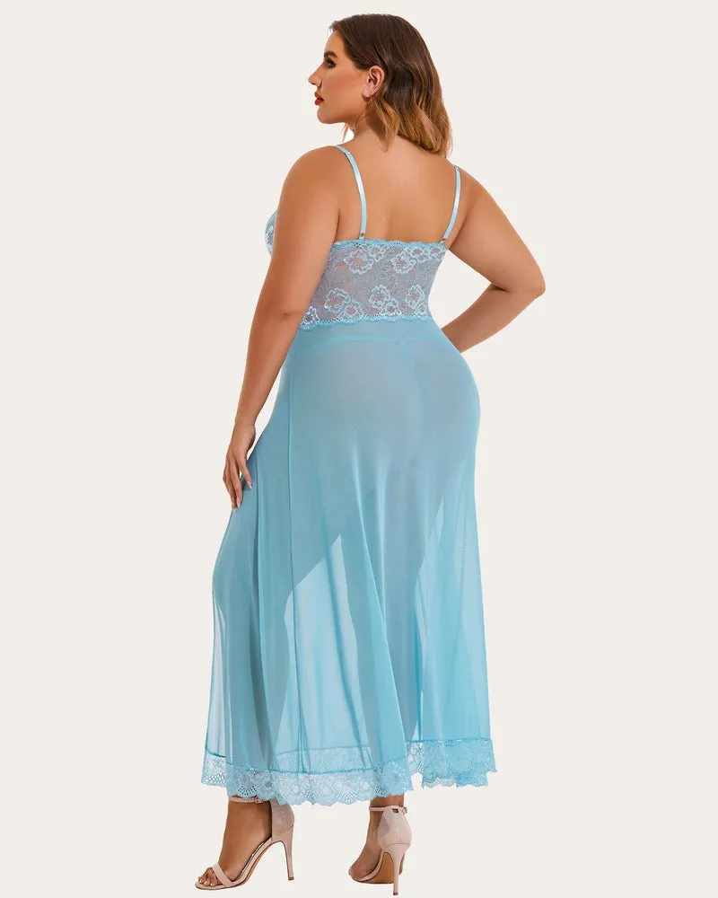 Seductive Sheer Lace Maxi Lingerie