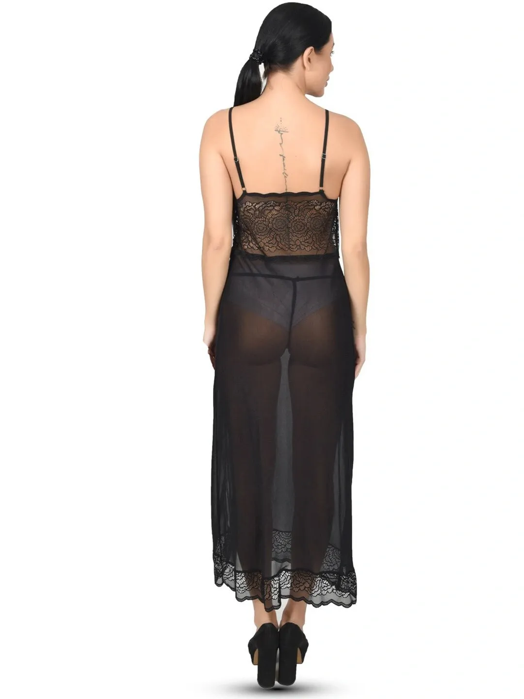 Seductive Sheer Lace Maxi Lingerie