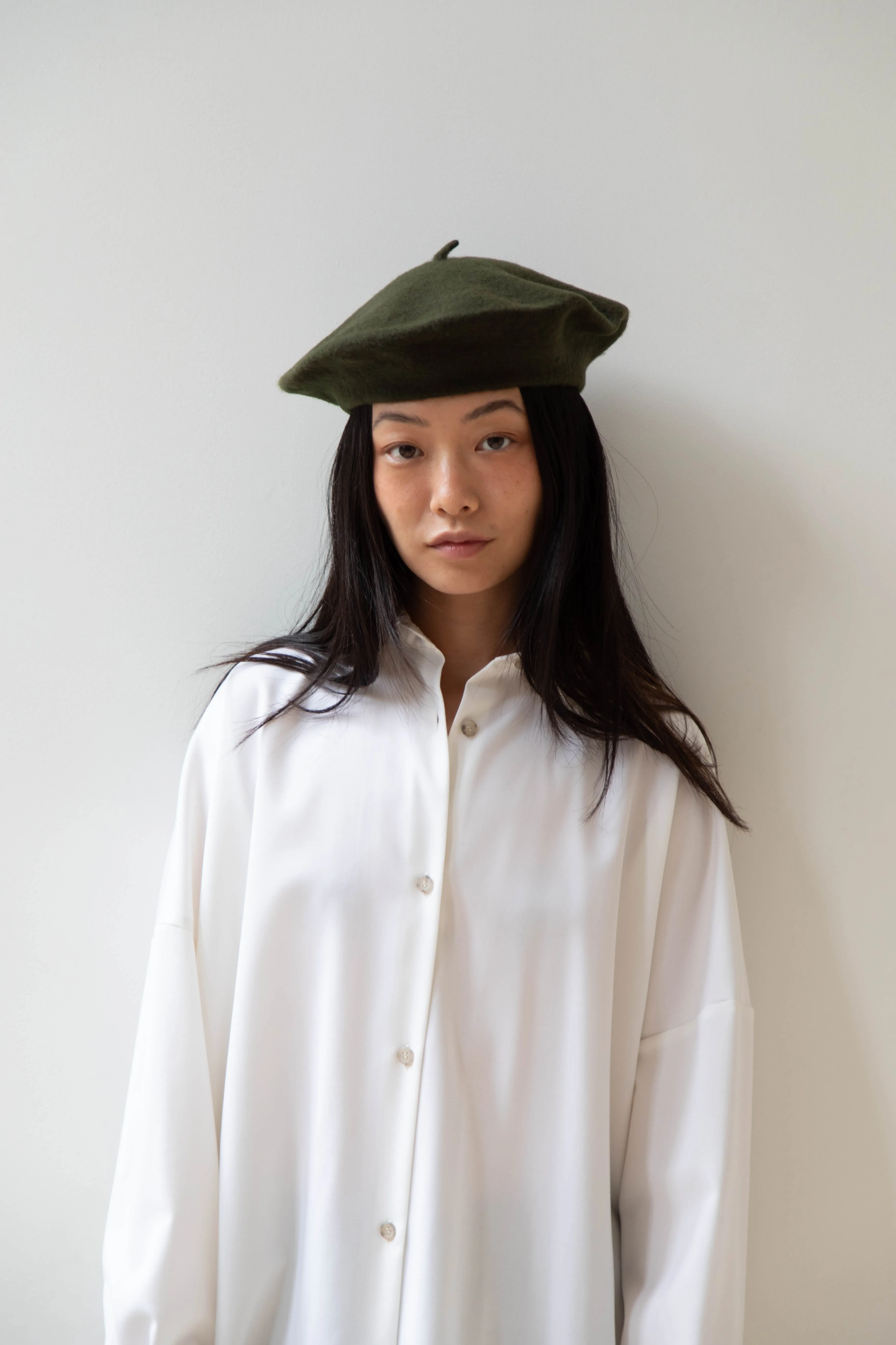 Signa 1925 | Felted Knit Beret in Olive