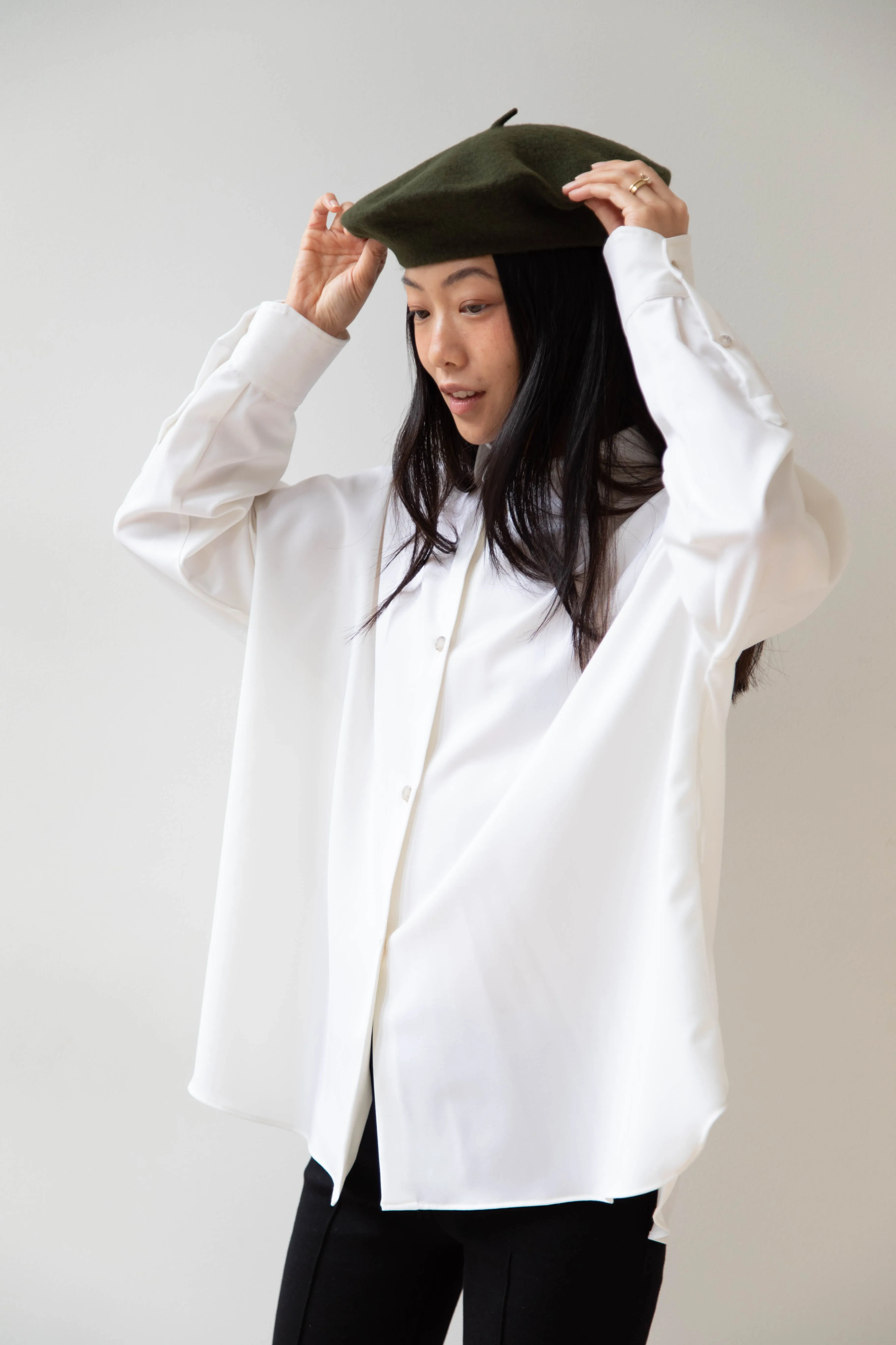 Signa 1925 | Felted Knit Beret in Olive