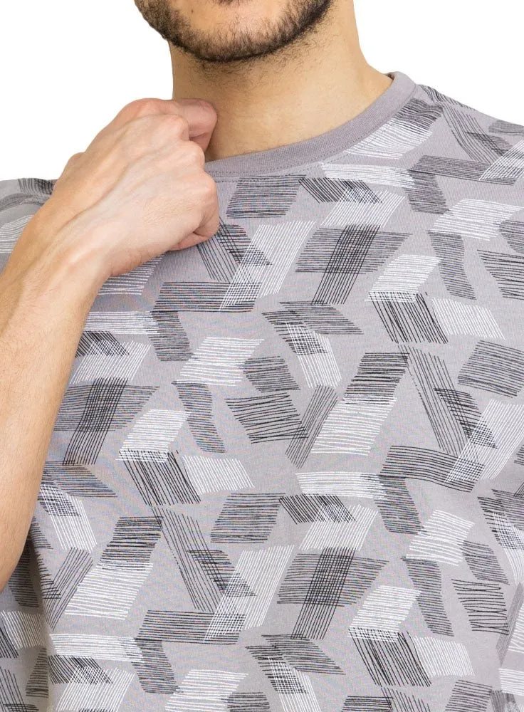 Silver Printed Round T-Shirt Design 2