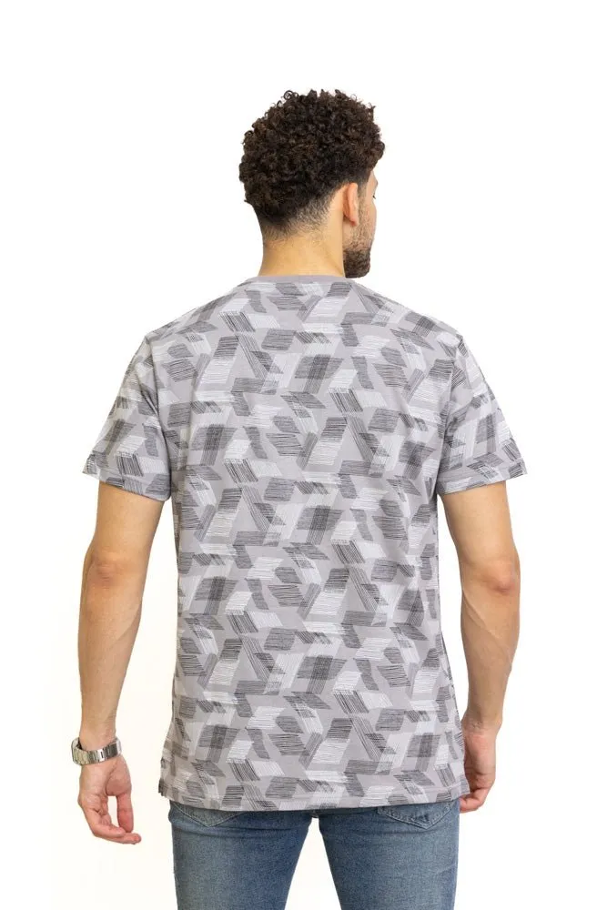 Silver Printed Round T-Shirt Design 2