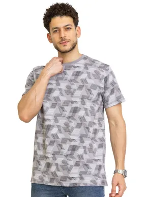 Silver Printed Round T-Shirt Design 2