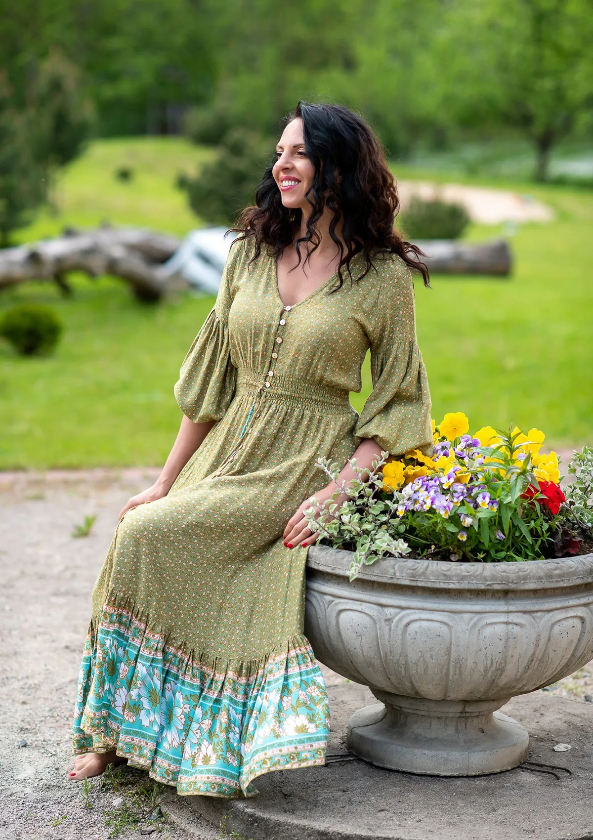 Simona Jasmin Green Dress