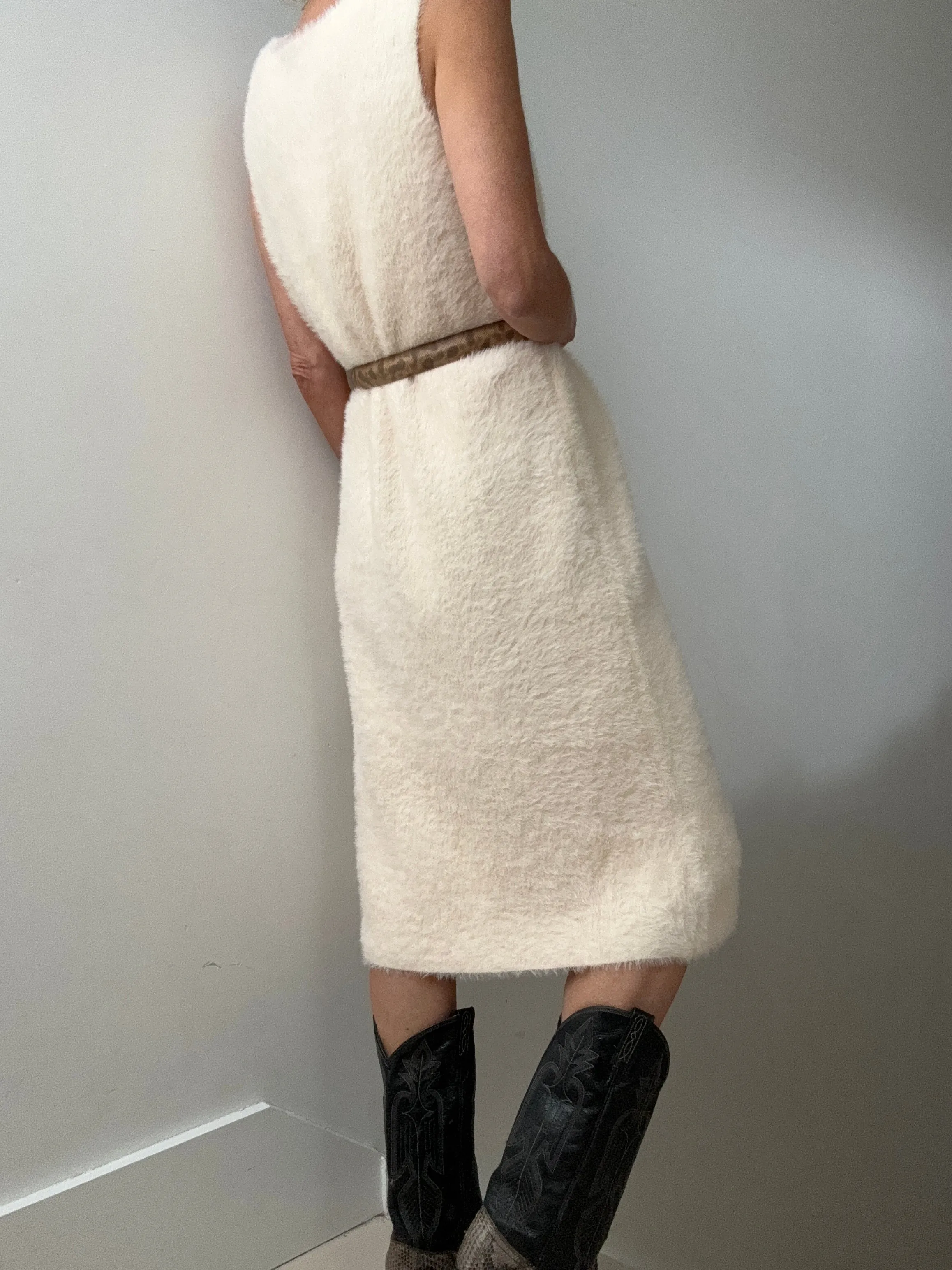 Soft Knit V Neck Dress Soft Blush