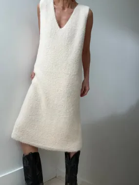 Soft Knit V Neck Dress Soft Blush