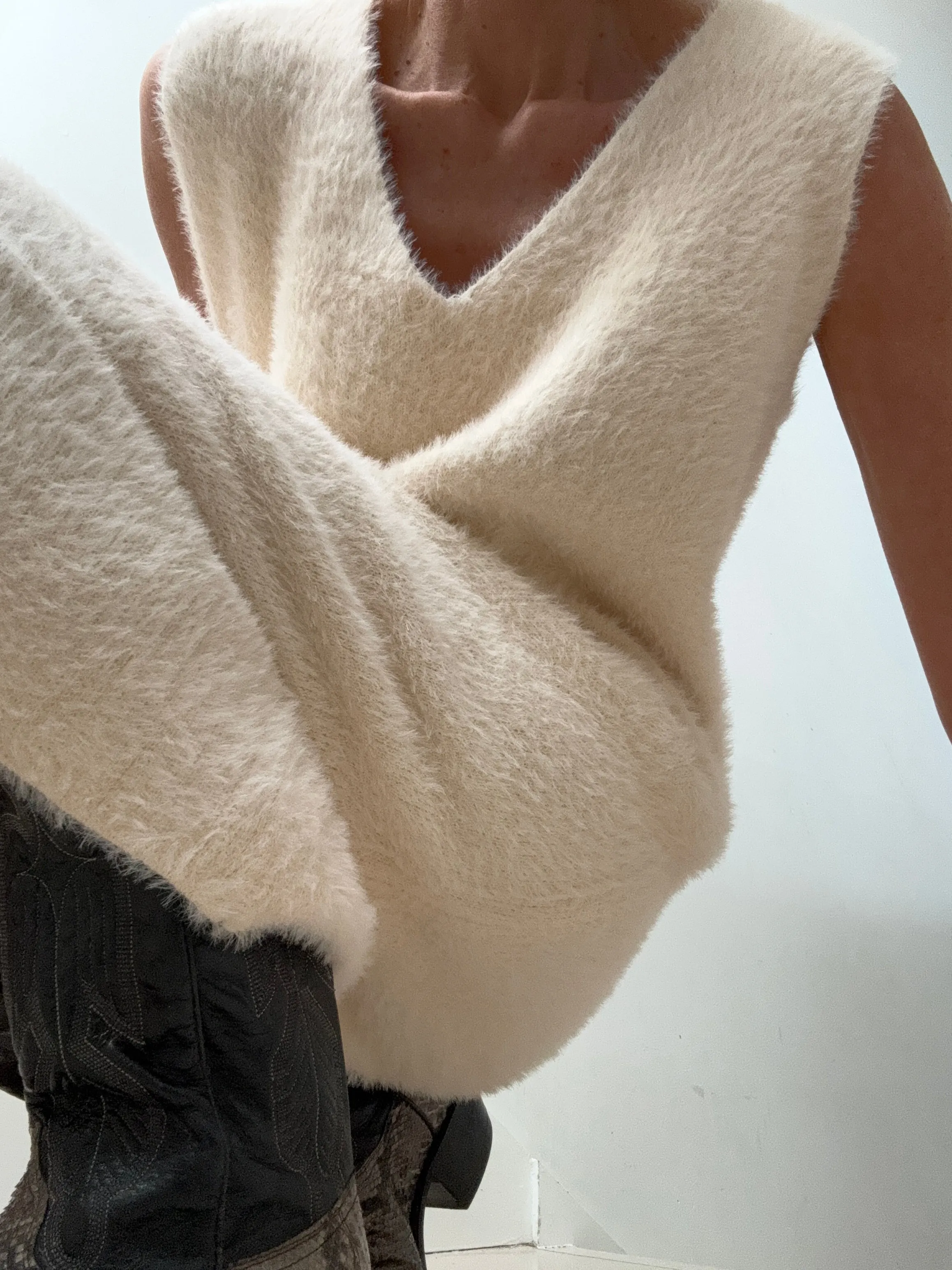 Soft Knit V Neck Dress Soft Blush