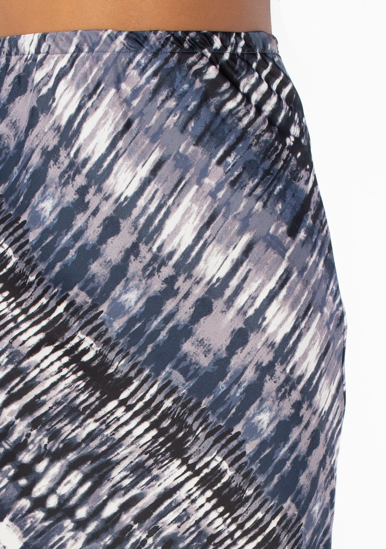 Striped Tie Dye Midi Skirt