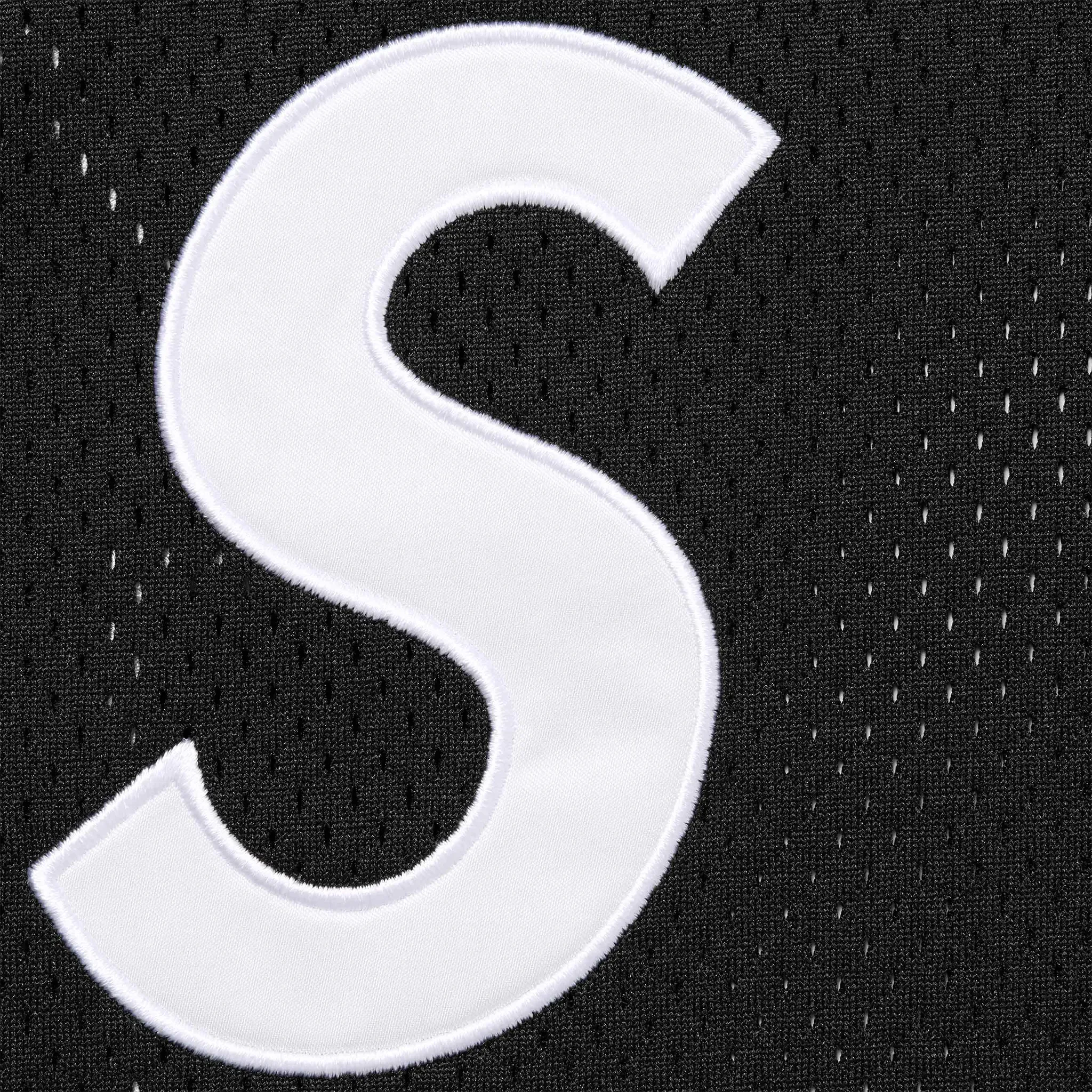 Supreme S Logo Henley Black Baseball T Shirt