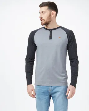 TENTREE TreeBlend Classic Henley Long Sleeve T-Shirt Grey Heather/Meteorite Black Heather