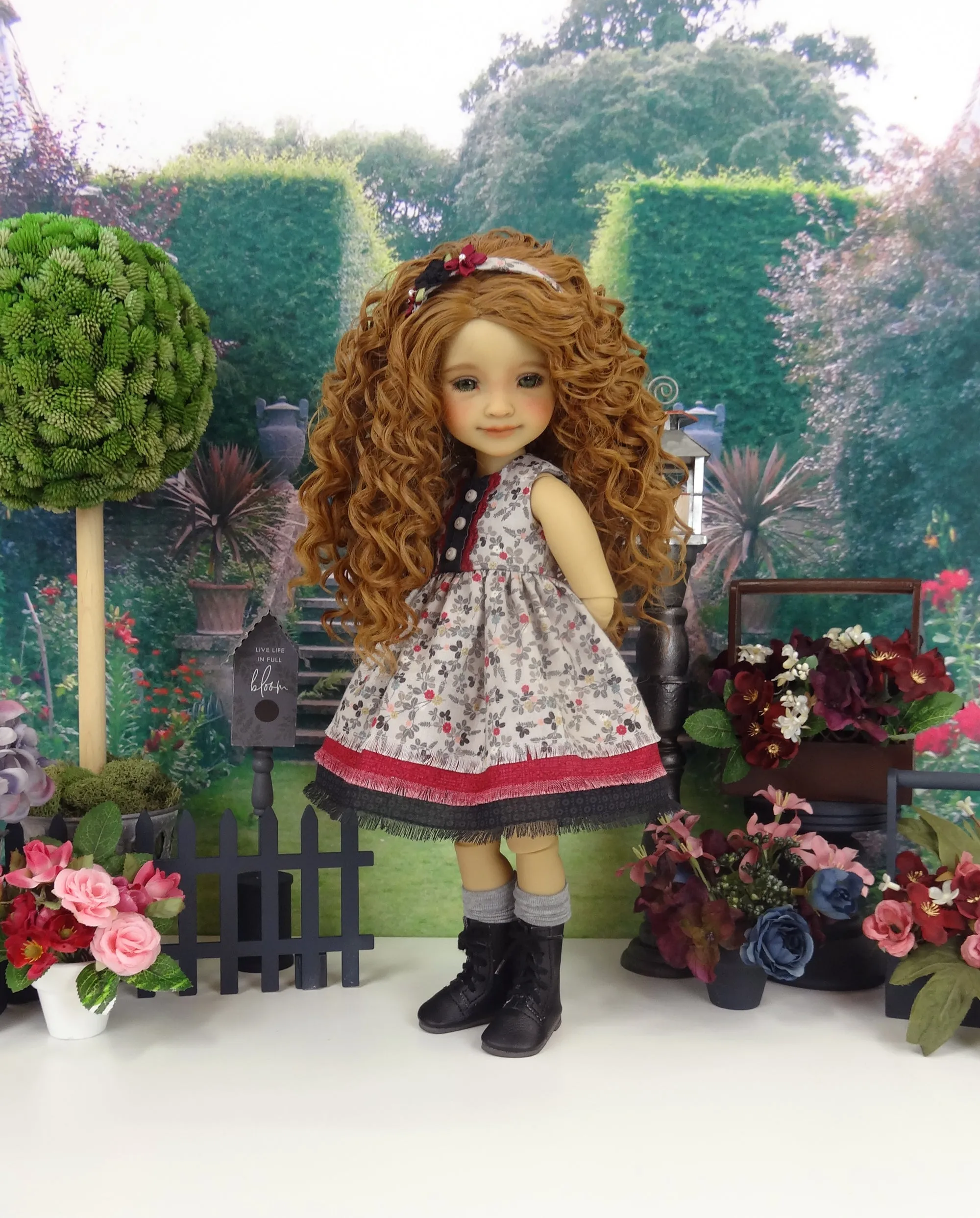 Twilight Floral - dress with boots for Ruby Red Fashion Friends doll