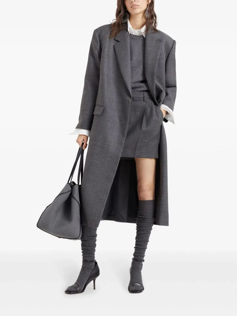 virgin wool Monili-trim coat
