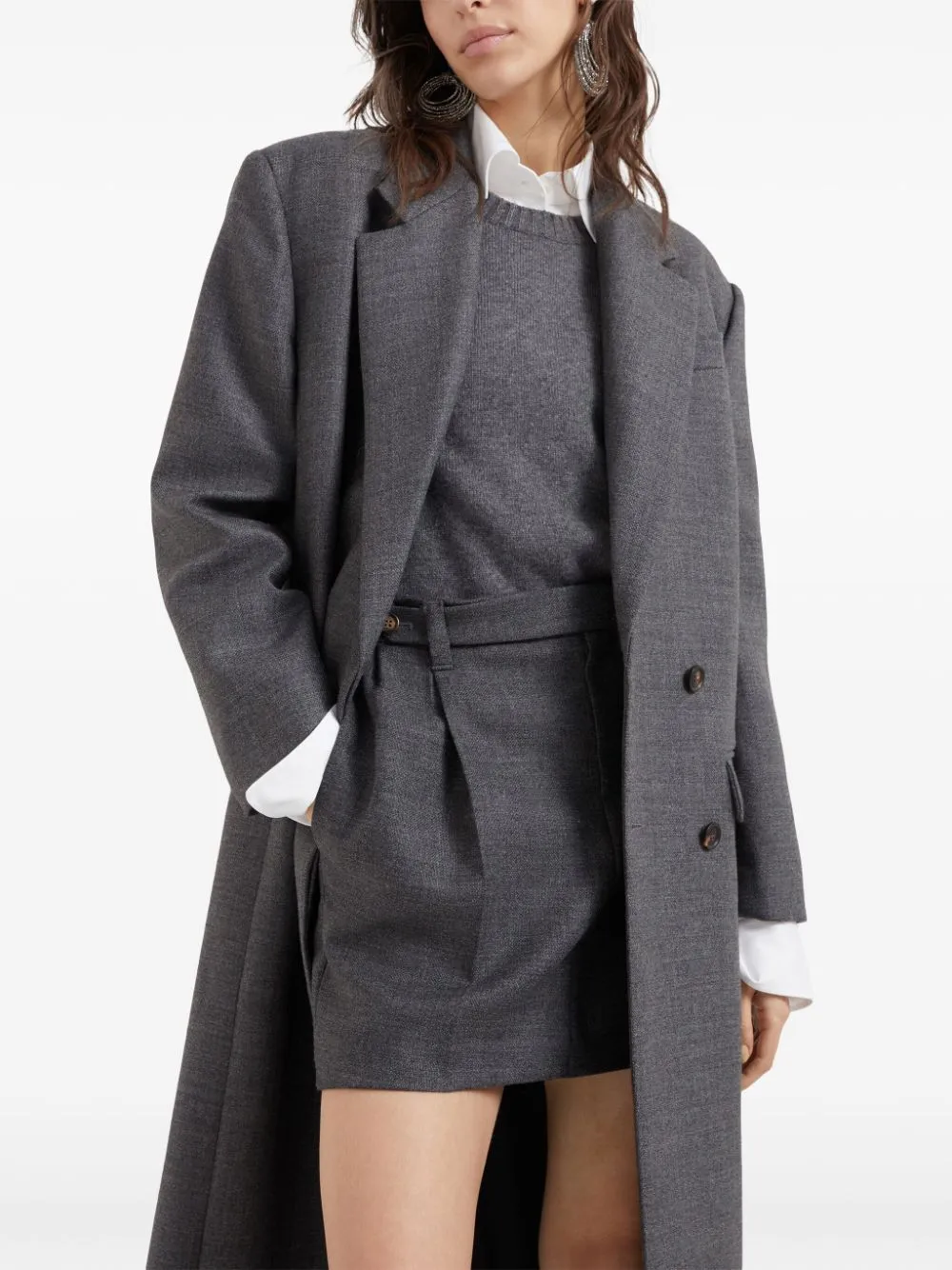 virgin wool Monili-trim coat