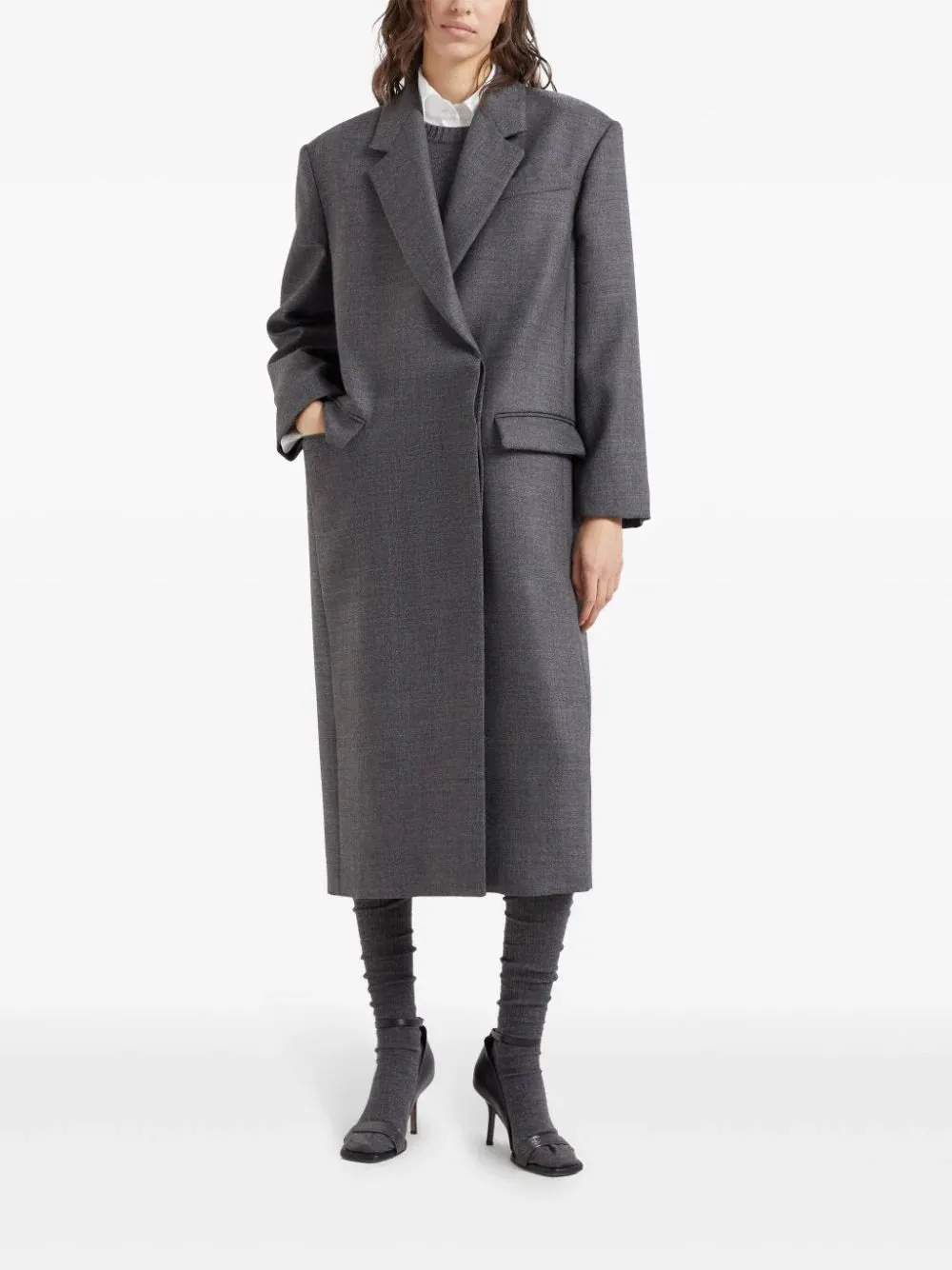 virgin wool Monili-trim coat