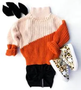 Warm Feelings Two Tone Turtleneck