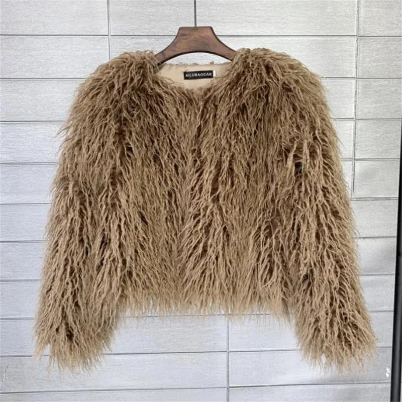 Warm Women's Faux Fur Coat Short Loose Fur Jacket Available in Many Colors