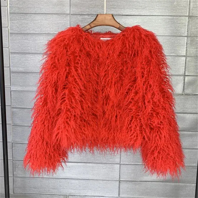 Warm Women's Faux Fur Coat Short Loose Fur Jacket Available in Many Colors