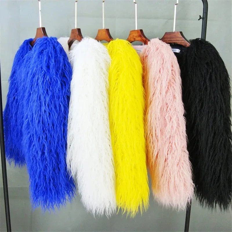 Warm Women's Faux Fur Coat Short Loose Fur Jacket Available in Many Colors