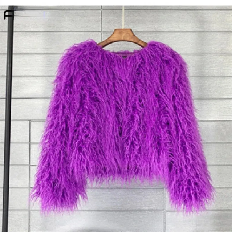 Warm Women's Faux Fur Coat Short Loose Fur Jacket Available in Many Colors