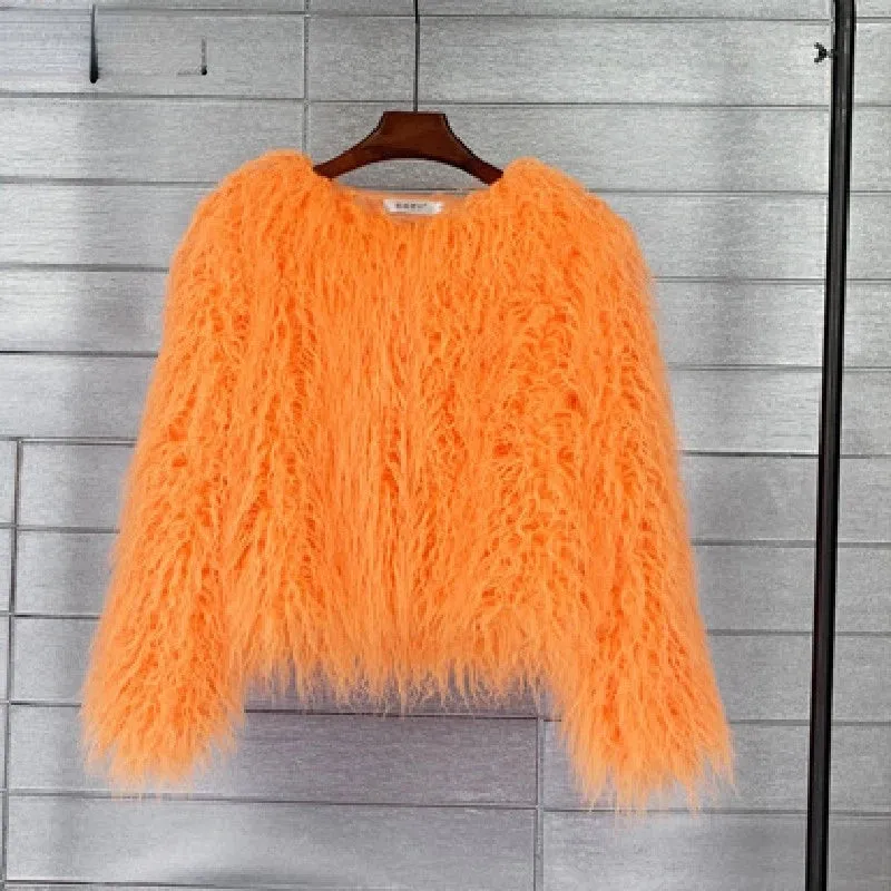 Warm Women's Faux Fur Coat Short Loose Fur Jacket Available in Many Colors