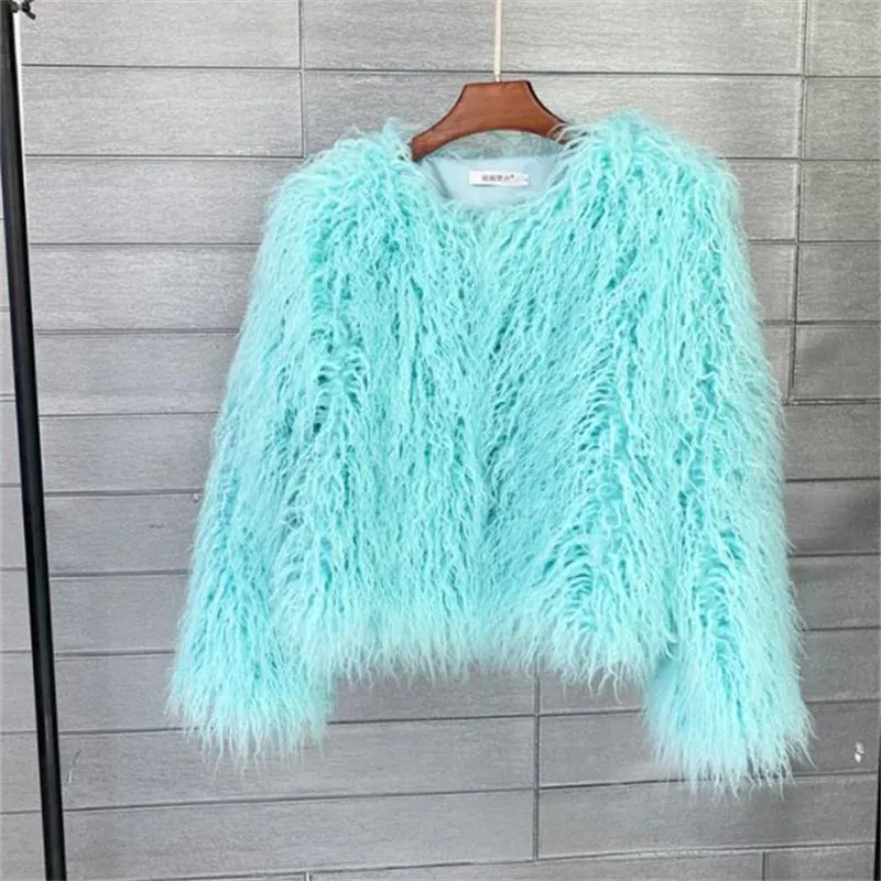 Warm Women's Faux Fur Coat Short Loose Fur Jacket Available in Many Colors