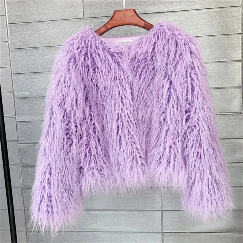 Warm Women's Faux Fur Coat Short Loose Fur Jacket Available in Many Colors