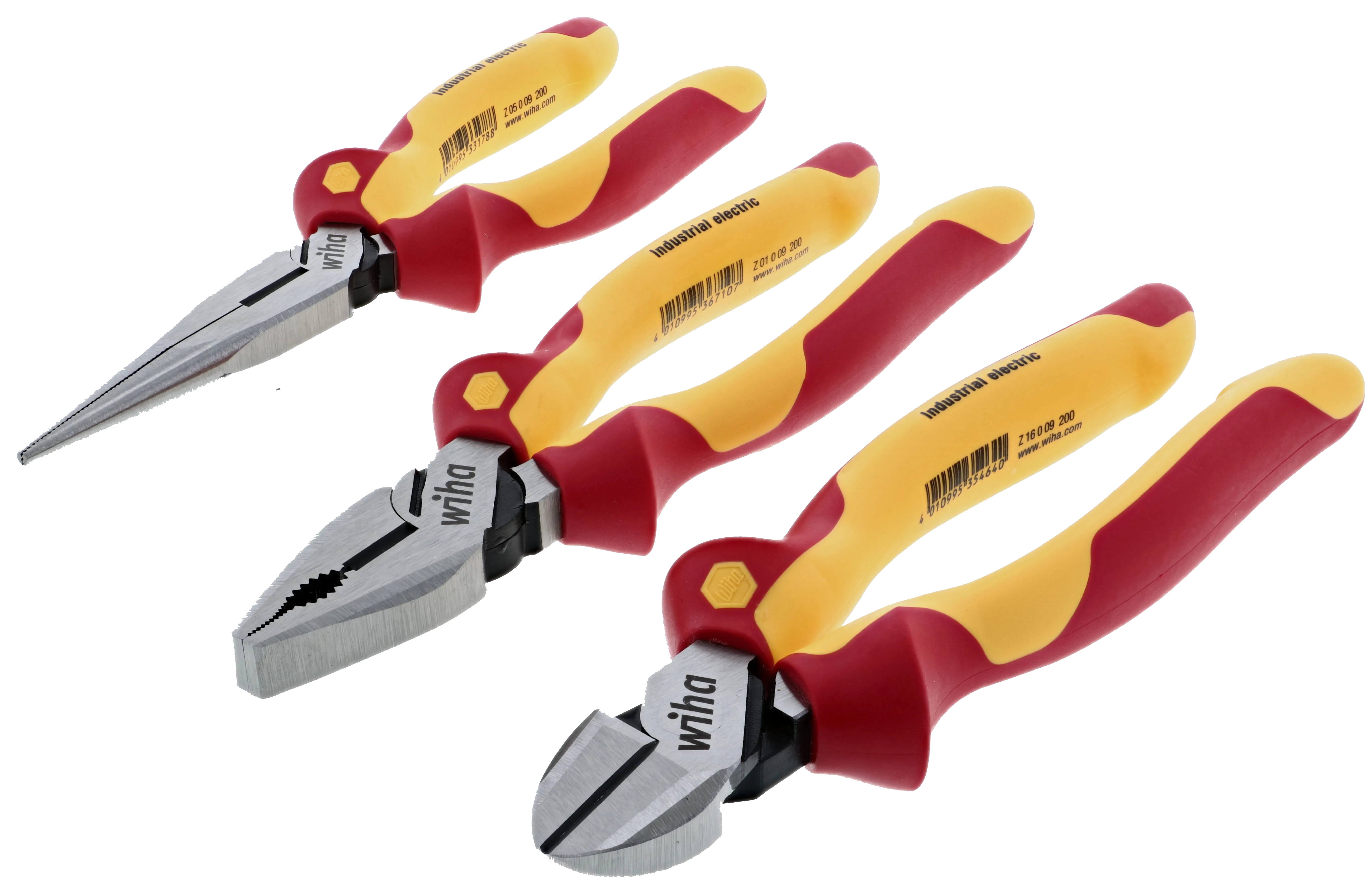 Wiha 32981 3 Piece Insulated Industrial Pliers-Cutters Set