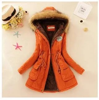 Winter Women Coat 2019 Women's Parka Casual Outwear Military Hooded Fur Coat Down Jackets Winter Coat for Female CC001