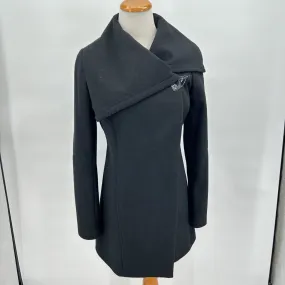 women Sam Edelman Sam Edelman Kit Wool Blend Asymmetrical Pea Coat in Dark Ink Women's Size Extra Small/XS Black Coat XS