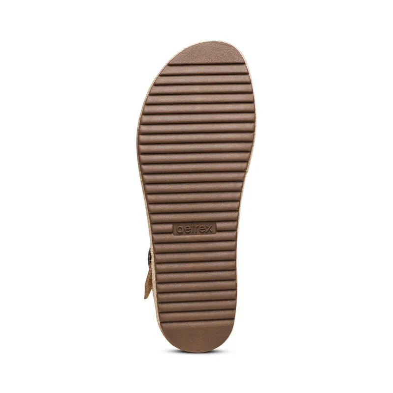 Women's Aetrex Paula Platform Sandal Color: Camel