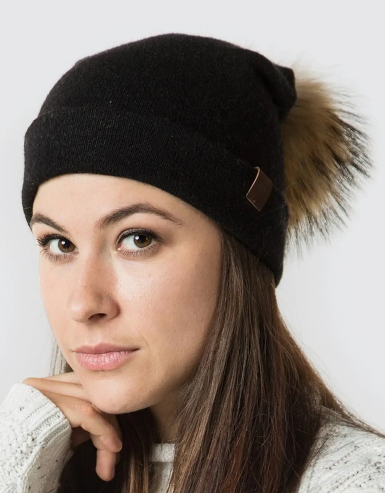Women's  Beanie Hat with  Pompom