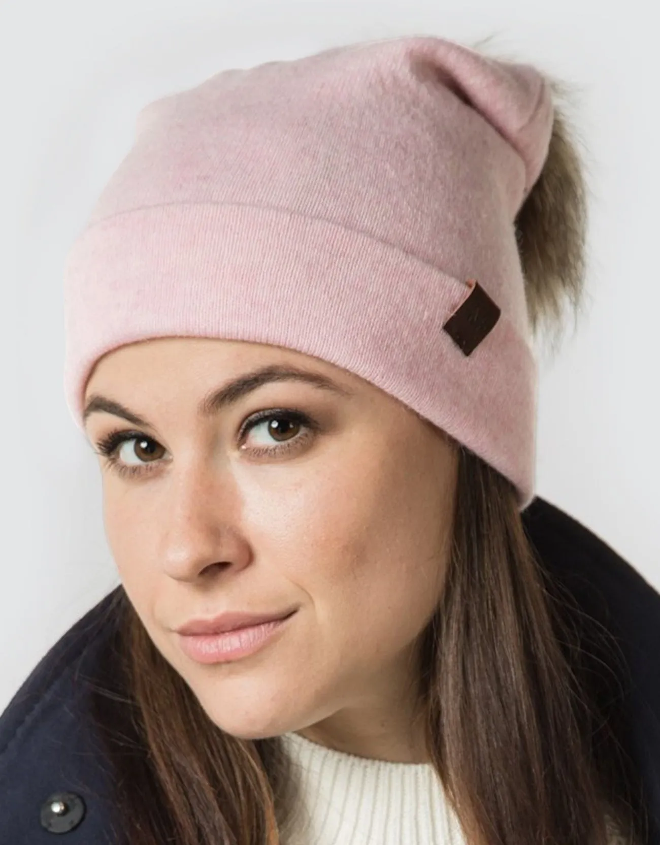 Women's  Beanie Hat with  Pompom