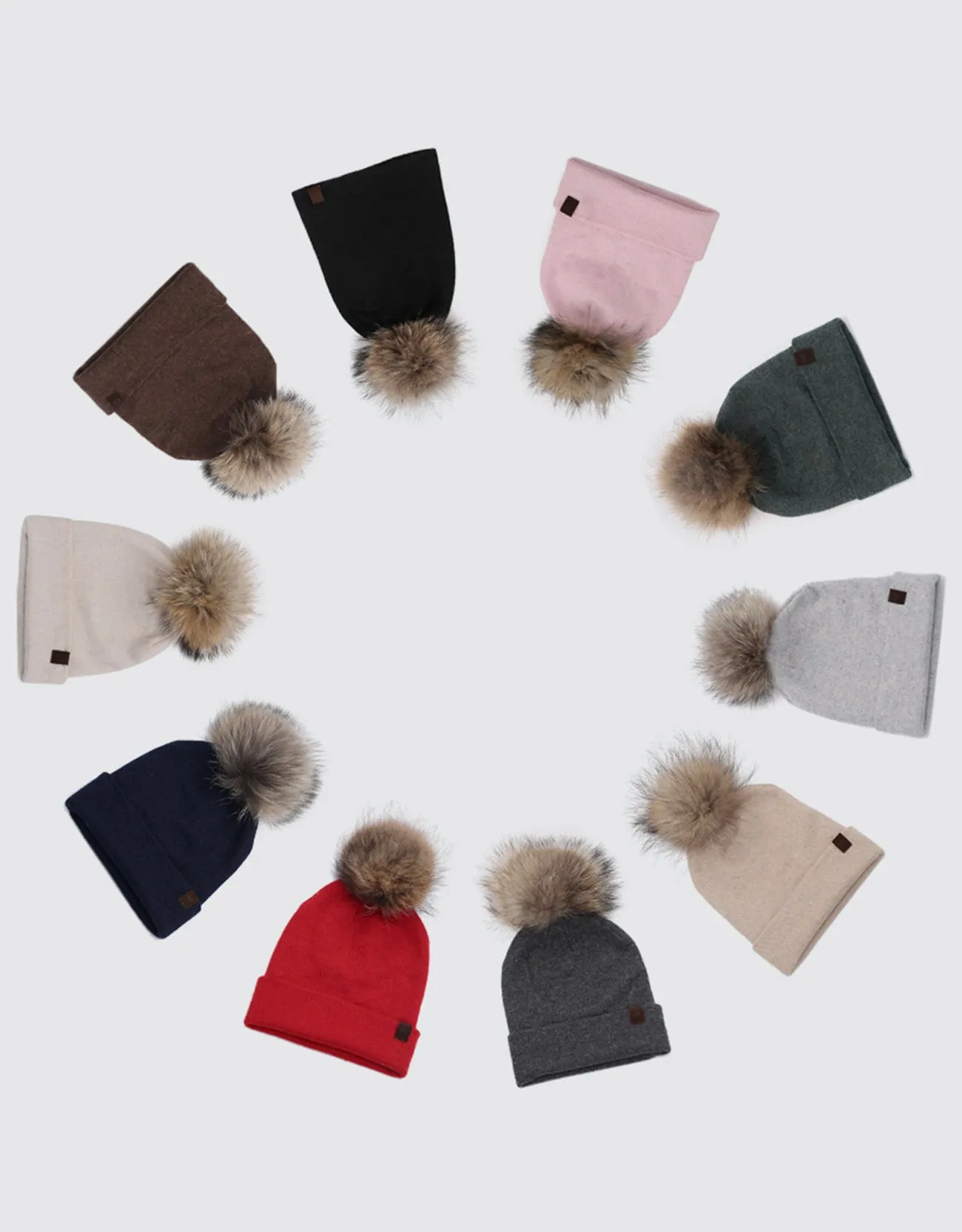 Women's  Beanie Hat with  Pompom