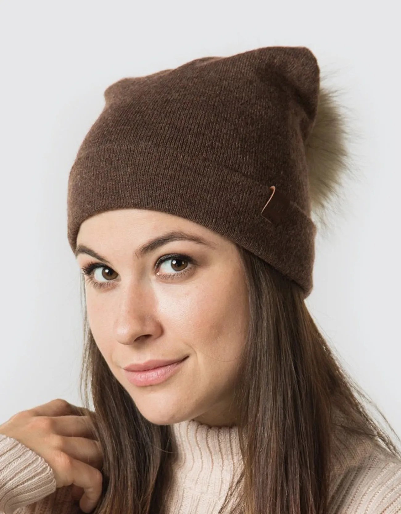 Women's  Beanie Hat with  Pompom