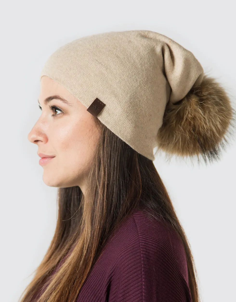 Women's  Beanie Hat with  Pompom