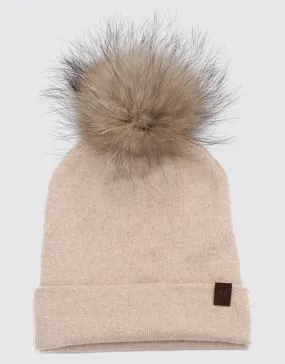 Women's  Beanie Hat with  Pompom