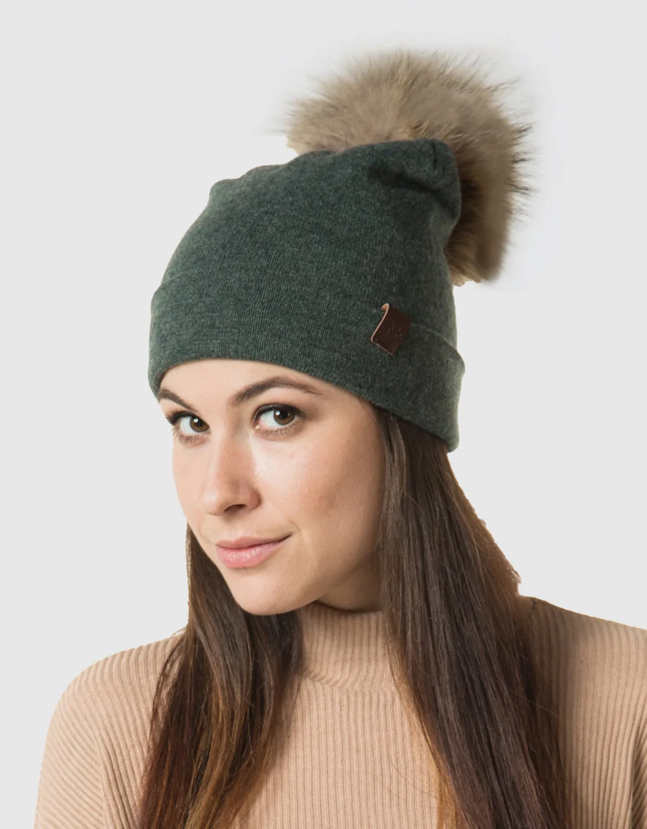 Women's  Beanie Hat with  Pompom
