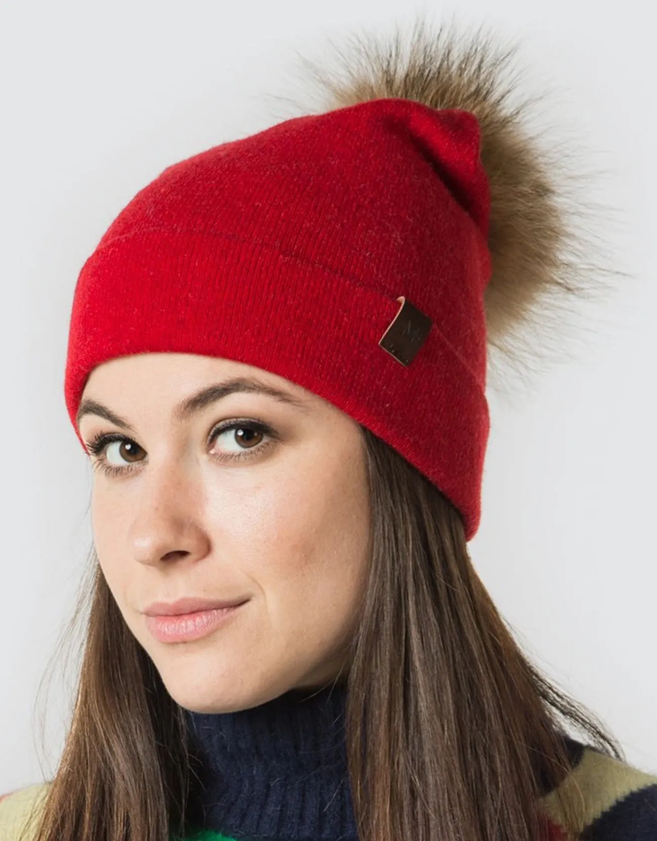 Women's  Beanie Hat with  Pompom