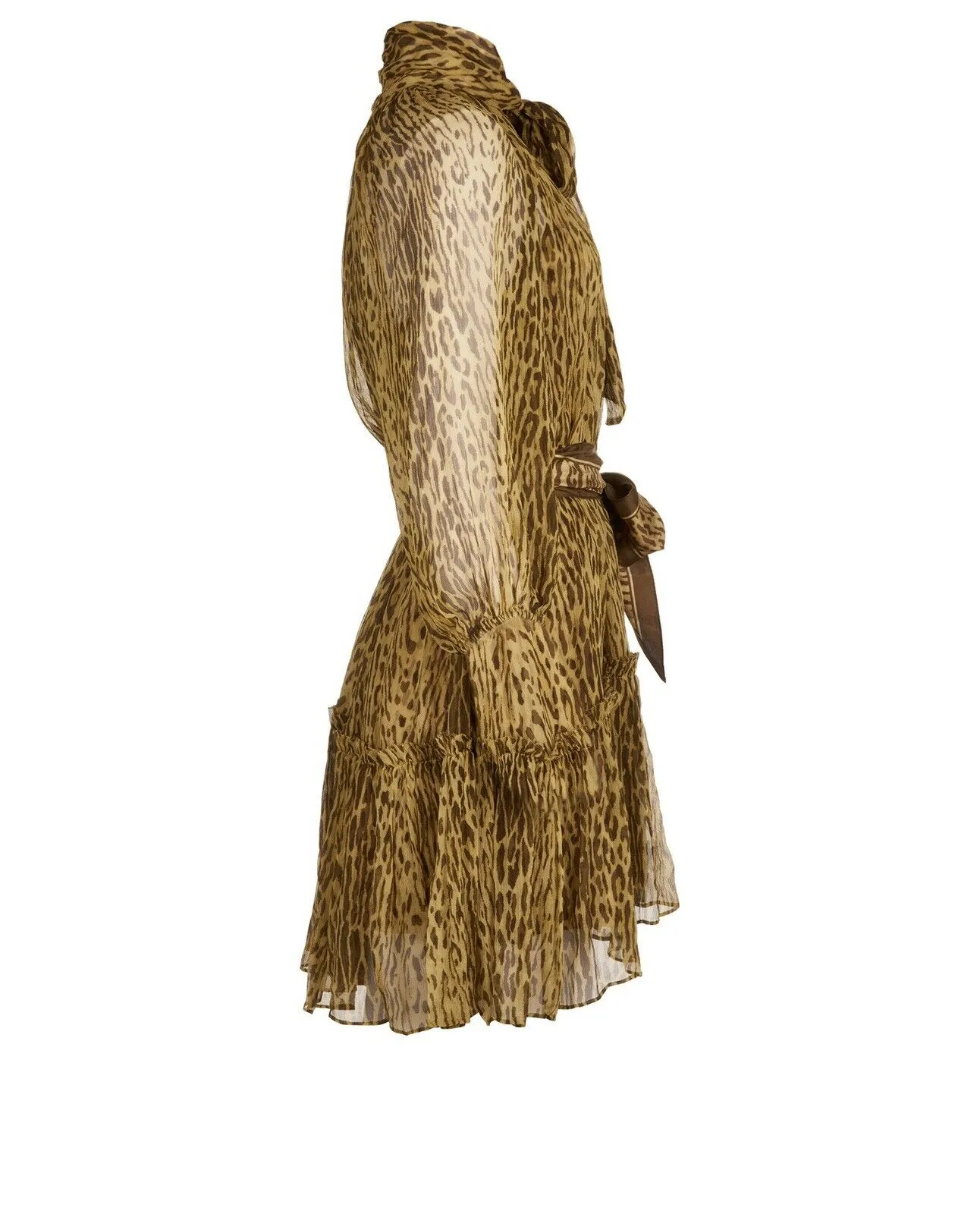 ZIMMERMANN Espionage Animal Print Neck Tie Mini Dress Size 0 XS ladies