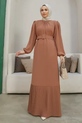 ZRF Women Skirt Edge Pleated Dress - Camel - Gold Coast