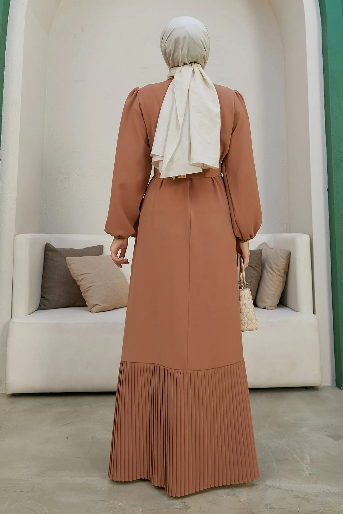 ZRF Women Skirt Edge Pleated Dress - Camel - Gold Coast